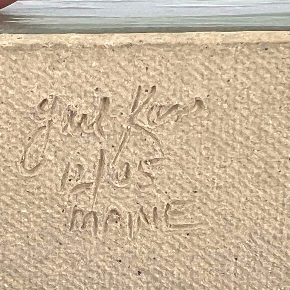 Studio Pottery artist signed napkin holder - Picture 2 of 6